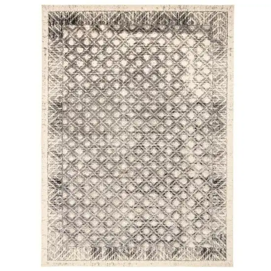 Ivory Black And Taupe Abstract Stain Resistant Area Rug Photo 2