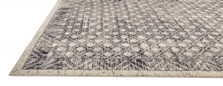 Ivory Black And Taupe Abstract Stain Resistant Area Rug Photo 2