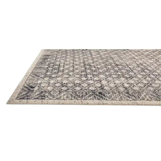 Ivory Black And Taupe Abstract Stain Resistant Area Rug Photo 2