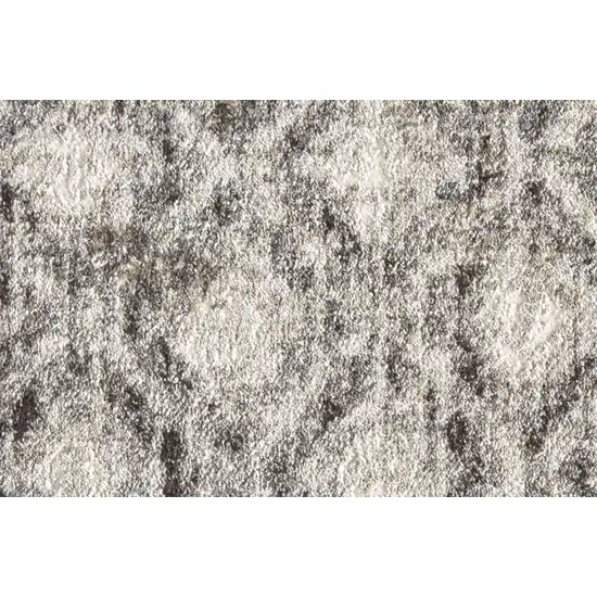 Ivory Black And Taupe Abstract Stain Resistant Area Rug Photo 6