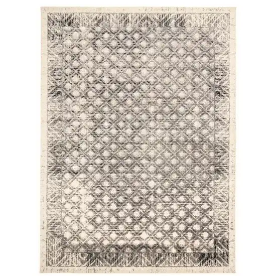 Ivory Black And Taupe Abstract Stain Resistant Area Rug Photo 1