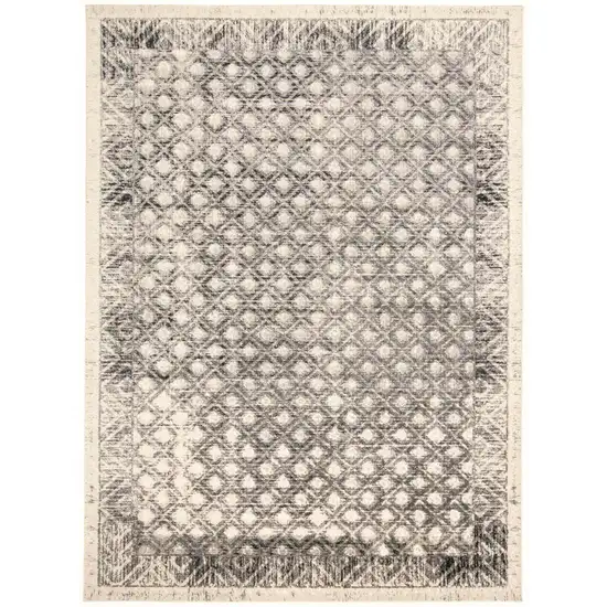 Ivory Black And Taupe Abstract Stain Resistant Area Rug Photo 1