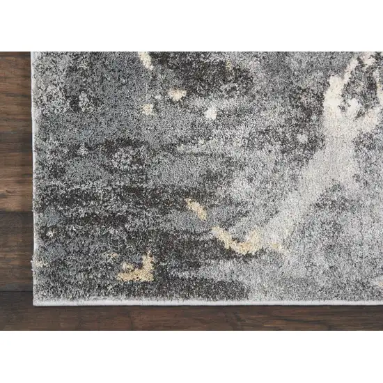 Ivory Black and Gray Abstract Area Rug Photo 4