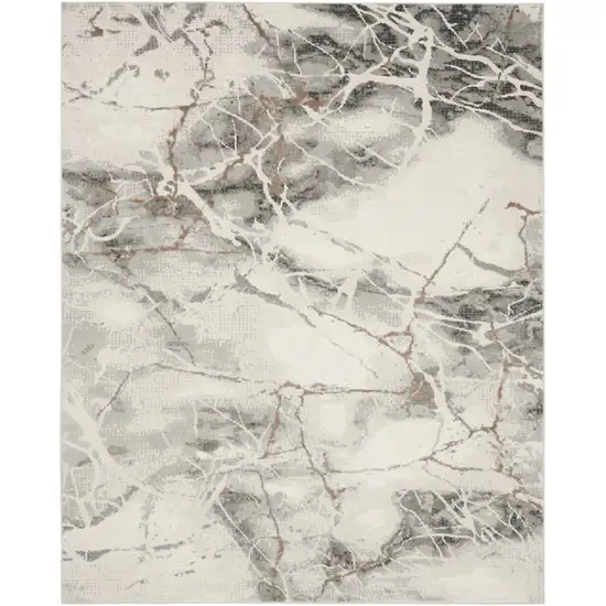 Ivory Black and Gray Abstract Non Skid Area Rug Photo 6