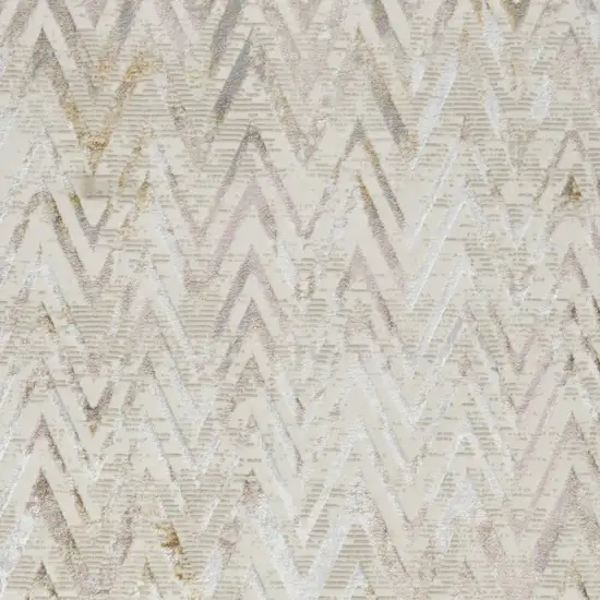 Ivory Black and Gray Chevron Distressed Non Skid Area Rug Photo 6