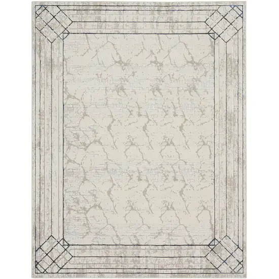 Ivory Black and Gray Geometric Non Skid Area Rug Photo 2