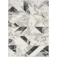 Photo of Ivory Black and Gray Geometric Non Skid Area Rug