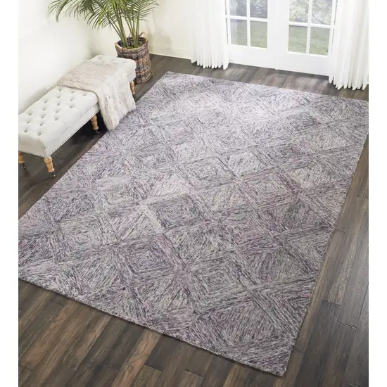 Ivory Black and Gray Wool Geometric Area Rug Photo 8