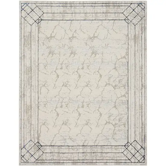 Ivory Black and Taupe Geometric Non Skid Area Rug Photo 4