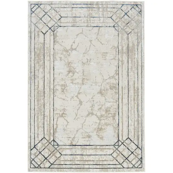 Ivory Black and Taupe Geometric Non Skid Area Rug Photo 7