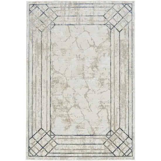 Ivory Black and Taupe Geometric Non Skid Area Rug Photo 2