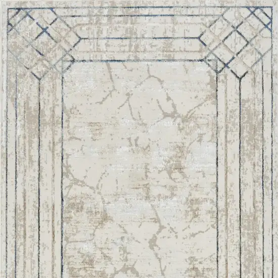 Ivory Black and Taupe Geometric Non Skid Area Rug Photo 6