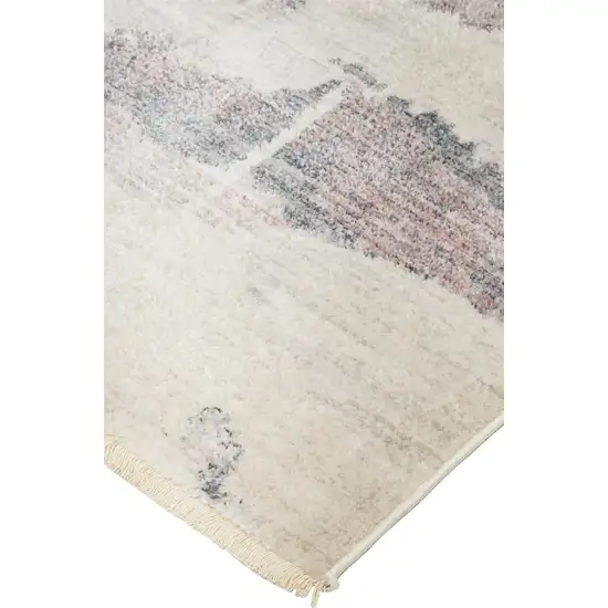 Ivory Blue And Pink Abstract Stain Resistant Area Rug Photo 4