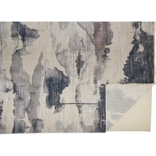 Ivory Blue And Pink Abstract Stain Resistant Area Rug Photo 3