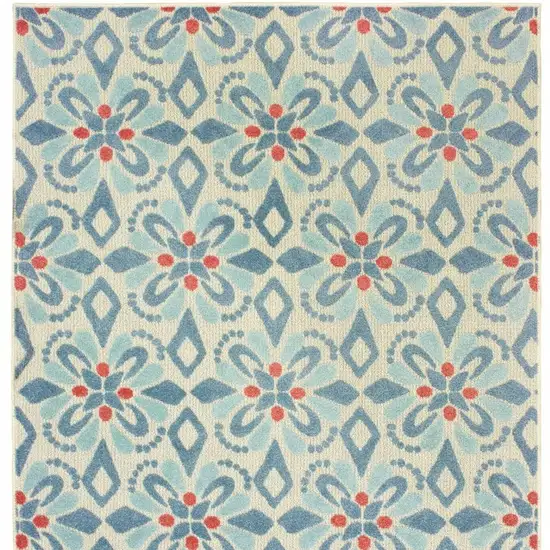 Ivory Blue Global Geo Tile Indoor Outdoor Area Rug Photo 8