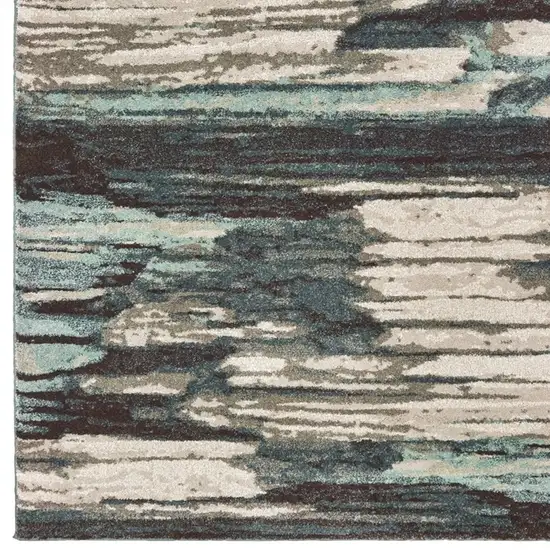 Ivory Blue Gray Abstract Layers Indoor Accent Rug Photo 4