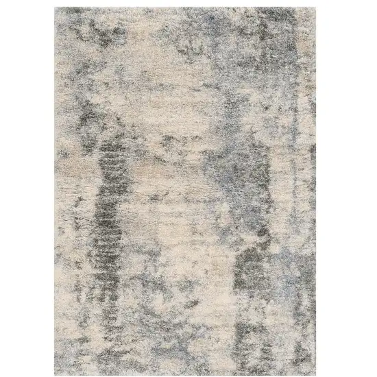 8'X10' Ivory Blue Machine Woven Abstract Indoor Area Rug Photo 2