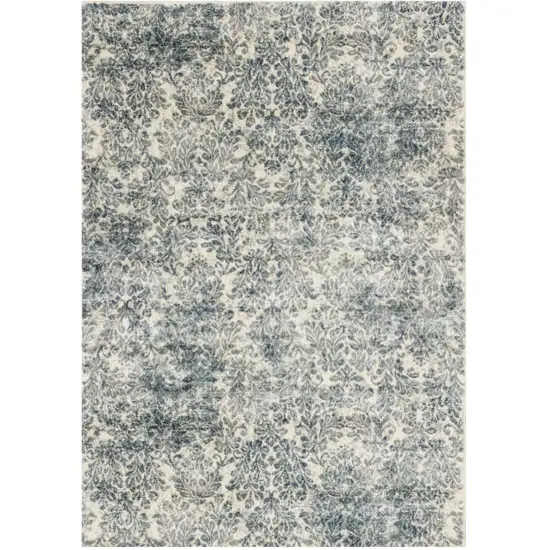 Ivory and Blue Area Rug Photo 2