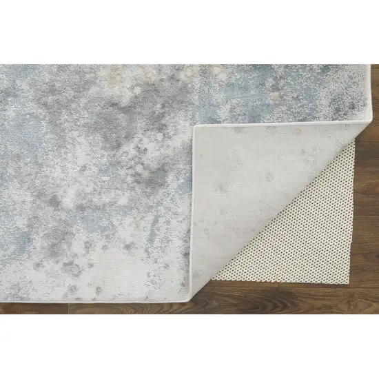 Ivory Blue and Gray Abstract Area Rug Photo 4