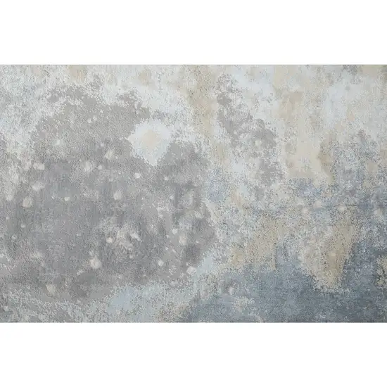 Ivory Blue and Gray Abstract Area Rug Photo 6