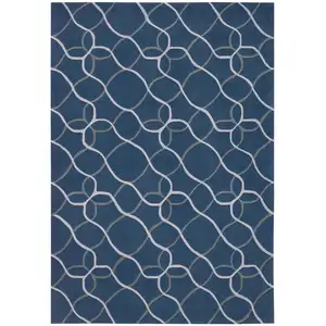 Photo of Ivory Blue and Gray Abstract Area Rug