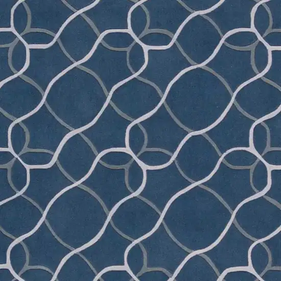 Ivory Blue and Gray Abstract Area Rug Photo 4