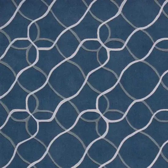 Ivory Blue and Gray Abstract Area Rug Photo 4