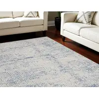 Photo of Ivory Blue and Gray Abstract Distressed Non Skid Area Rug