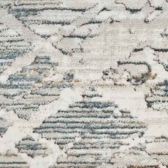 Ivory Blue and Gray Abstract Non Skid Area Rug Photo 7