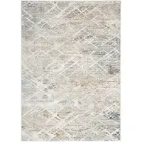 Photo of Ivory Blue and Gray Abstract Non Skid Area Rug