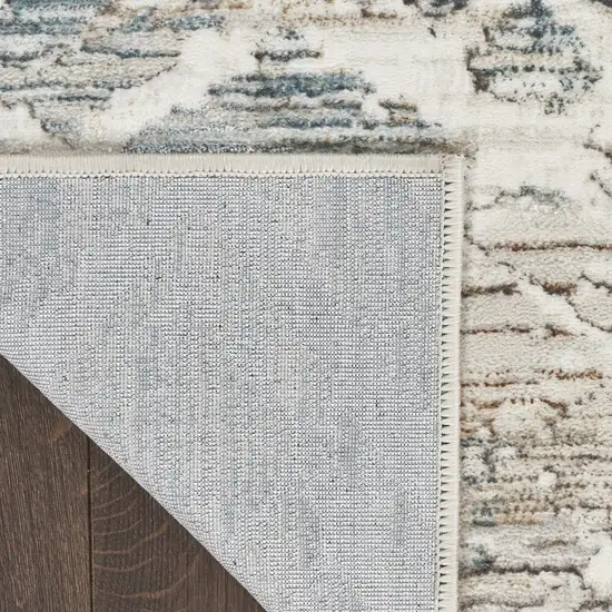 Ivory Blue and Gray Abstract Non Skid Area Rug Photo 9