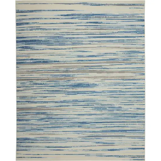 Ivory Blue and Gray Abstract Non Skid Area Rug Photo 2