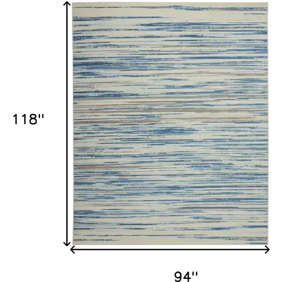 Ivory Blue and Gray Abstract Non Skid Area Rug Photo 3