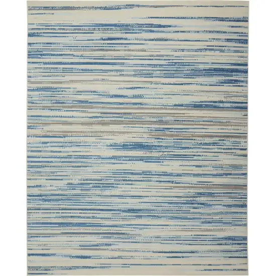 Ivory Blue and Gray Abstract Non Skid Area Rug Photo 4