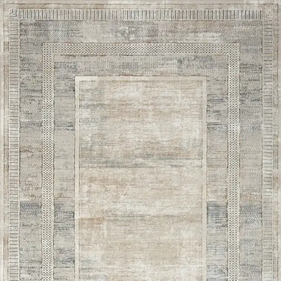 Ivory Blue and Gray Geometric Non Skid Area Rug Photo 8