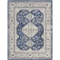 Photo of Ivory Blue and Gray Oriental Power Loom Area Rug