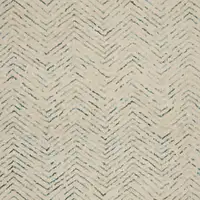 Photo of Ivory Blue and Green Wool Chevron Area Rug