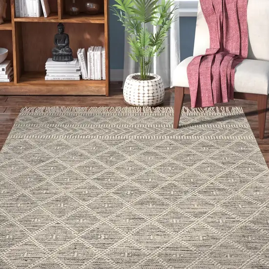 Ivory Bohemian Diamonds Area Rug Photo 8