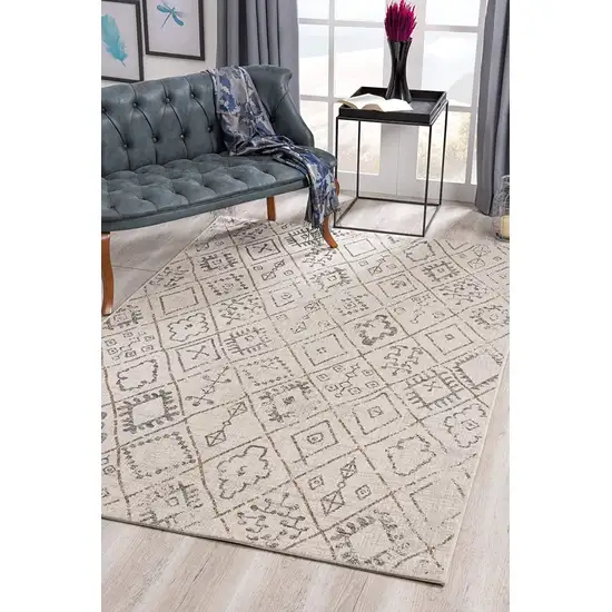 Ivory Boho Chic Berber Area Rug Photo 4