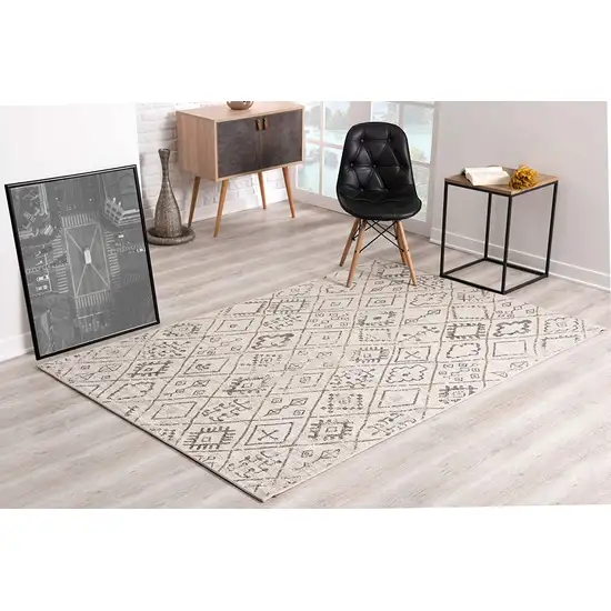 Ivory Boho Chic Berber Area Rug Photo 3