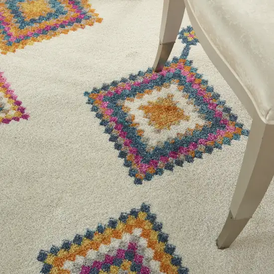 Ivory Geometric Berber Area Rug Photo 9