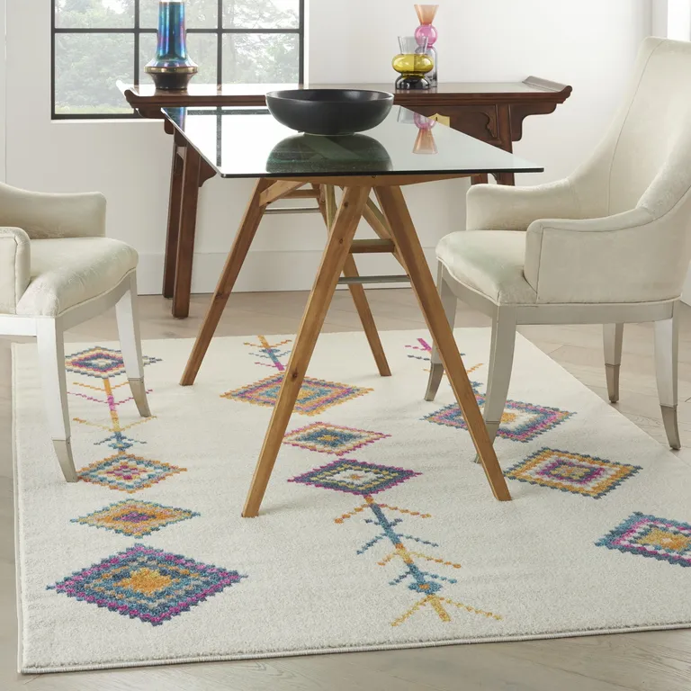 Ivory Boho Jewels Geometric Area Rug Photo 4