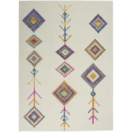 Ivory Geometric Berber Area Rug Photo 2