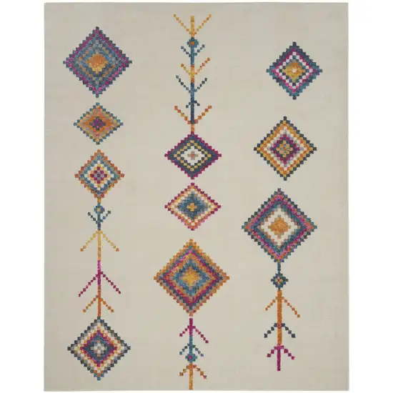 Ivory Geometric Berber Area Rug Photo 9