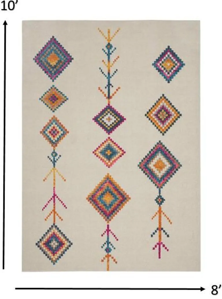 Ivory Boho Jewels Geometric Area Rug Photo 3