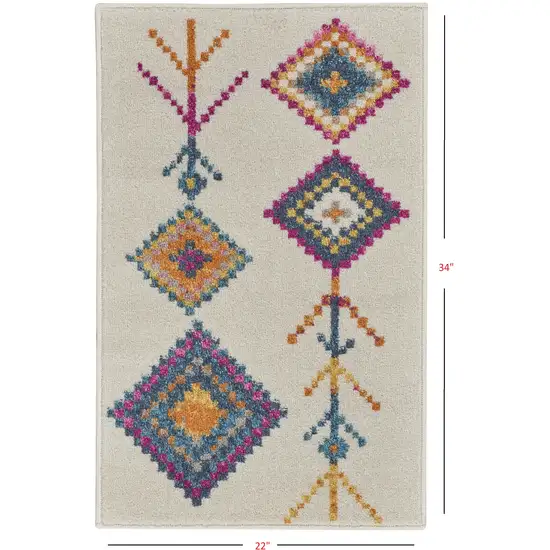 Ivory Boho Jewels Geometric Scatter Rug Photo 3