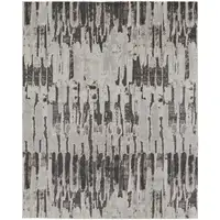 Photo of Ivory Brown And Gray Abstract Power Loom Stain Resistant Area Rug