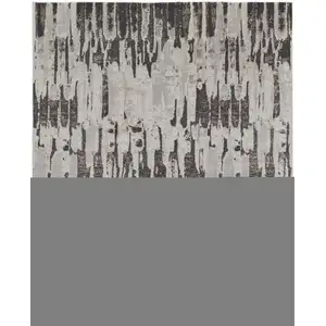 Photo of Ivory Brown And Gray Abstract Power Loom Stain Resistant Area Rug