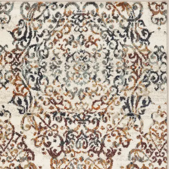 Ivory Brown Decorative Diamond Area Rug Photo 2