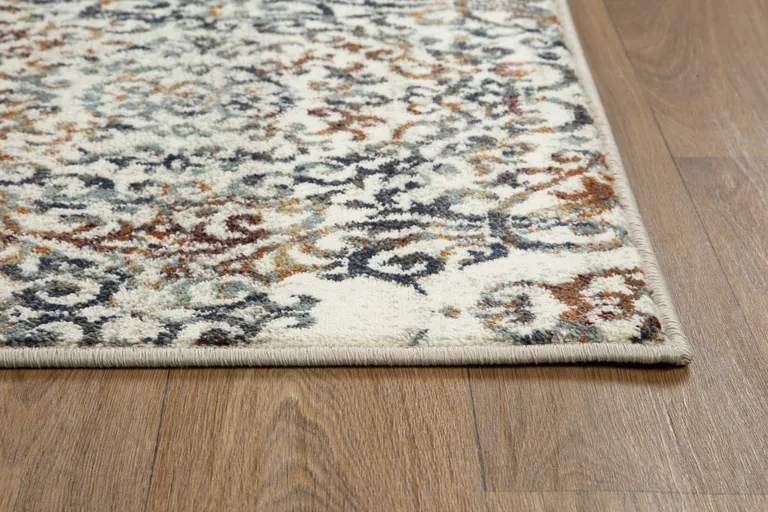 Ivory Brown Decorative Diamond Area Rug Photo 4